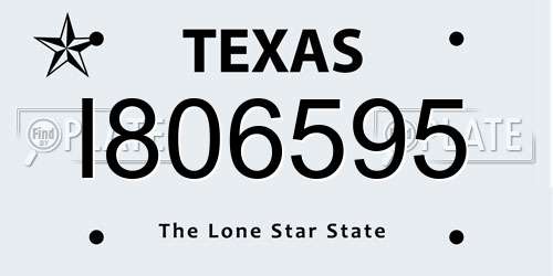 I806595 Texas License Plate