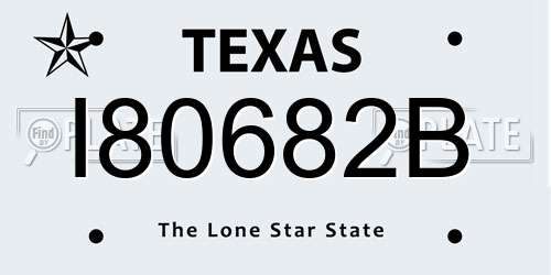 I80682B Texas License Plate
