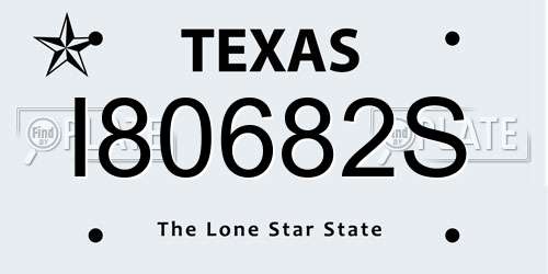 I80682S Texas License Plate