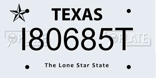 I80685T Texas License Plate