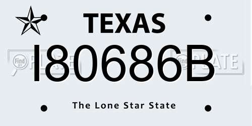 I80686B Texas License Plate