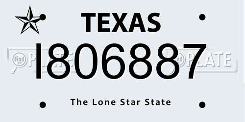 I806887 Texas License Plate