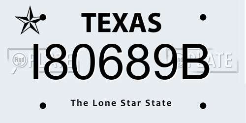 I80689B Texas License Plate
