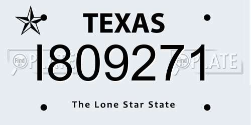 I809271 Texas License Plate