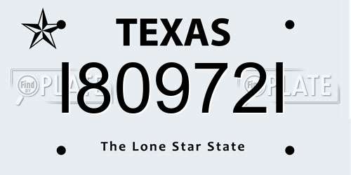 I80972I Texas License Plate