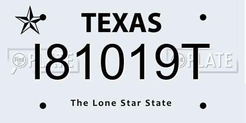 I81019T Texas License Plate