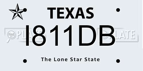 I811DB Texas License Plate
