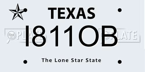 I811OB Texas License Plate