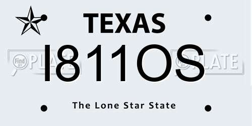 I811OS Texas License Plate