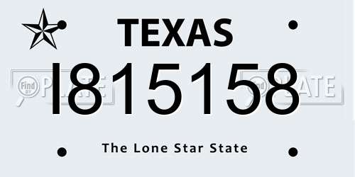 I815158 Texas License Plate