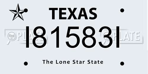 I81583I Texas License Plate