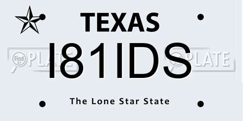 I81IDS Texas License Plate