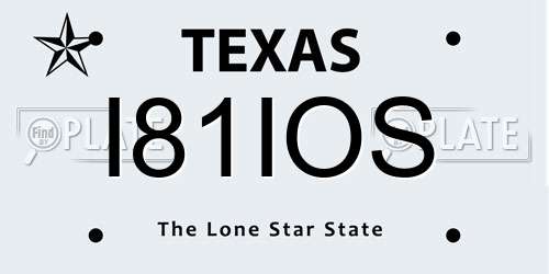 I81IOS Texas License Plate