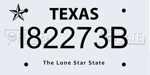 I82273B Texas License Plate
