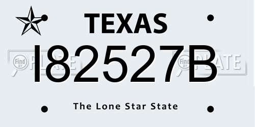 I82527B Texas License Plate