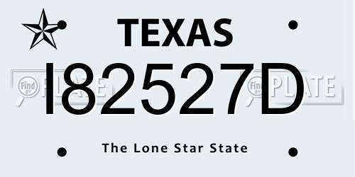 I82527D Texas License Plate