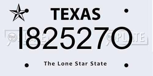 I82527O Texas License Plate