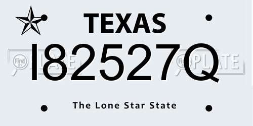 I82527Q Texas License Plate