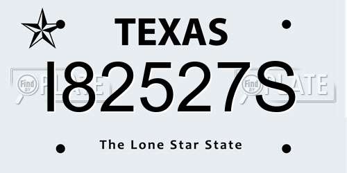 I82527S Texas License Plate