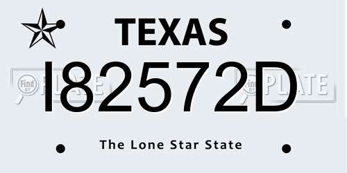 I82572D Texas License Plate