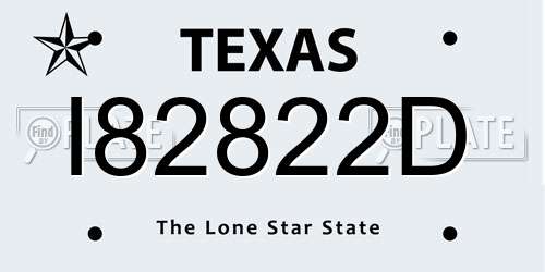 I82822D Texas License Plate