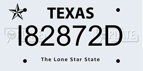 I82872D Texas License Plate