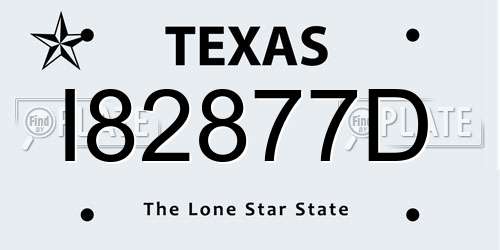 I82877D Texas License Plate