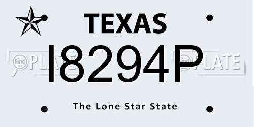 I8294P Texas License Plate
