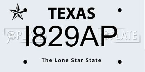 I829AP Texas License Plate