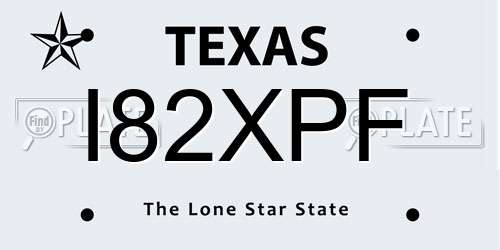 I82XPF Texas License Plate