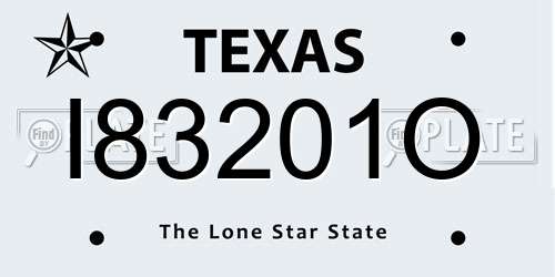 I83201O Texas License Plate