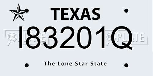 I83201Q Texas License Plate