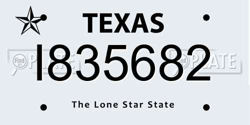 I835682 Texas License Plate