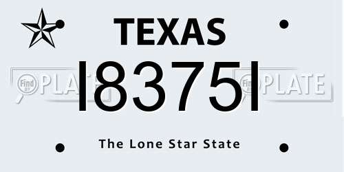 I8375I Texas License Plate