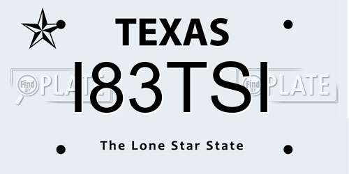 I83TSI Texas License Plate