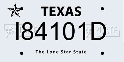 I84101D Texas License Plate