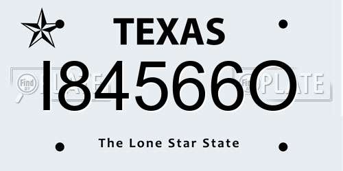 I84566O Texas License Plate