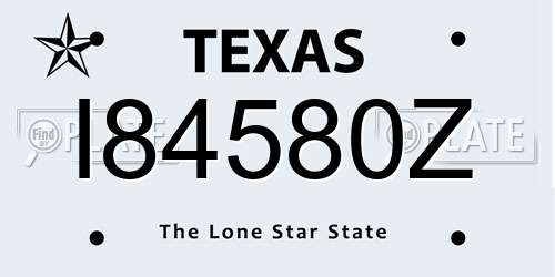 I84580Z Texas License Plate