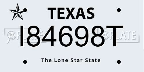 I84698T Texas License Plate