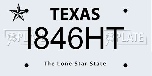 I846HT Texas License Plate