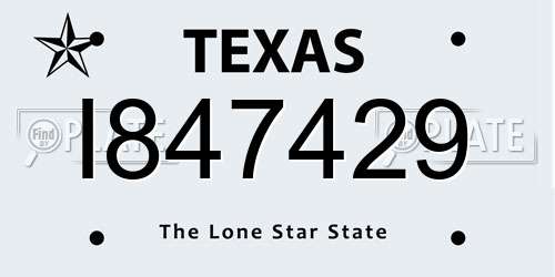 I847429 Texas License Plate