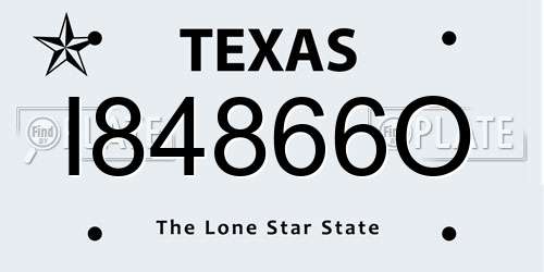 I84866O Texas License Plate