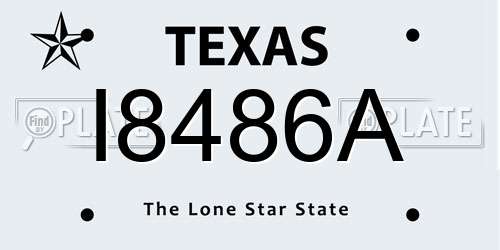I8486A Texas License Plate