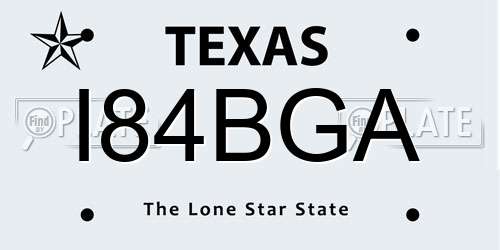 I84BGA Texas License Plate