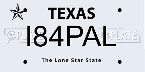 I84PAL Texas License Plate
