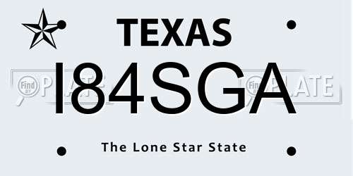 I84SGA Texas License Plate