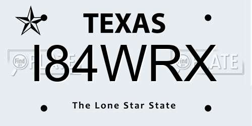 I84WRX Texas License Plate