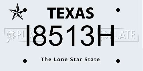 I8513H Texas License Plate