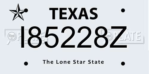 I85228Z Texas License Plate