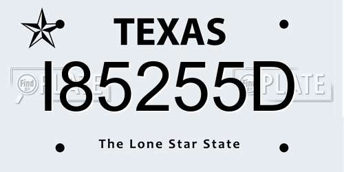 I85255D Texas License Plate